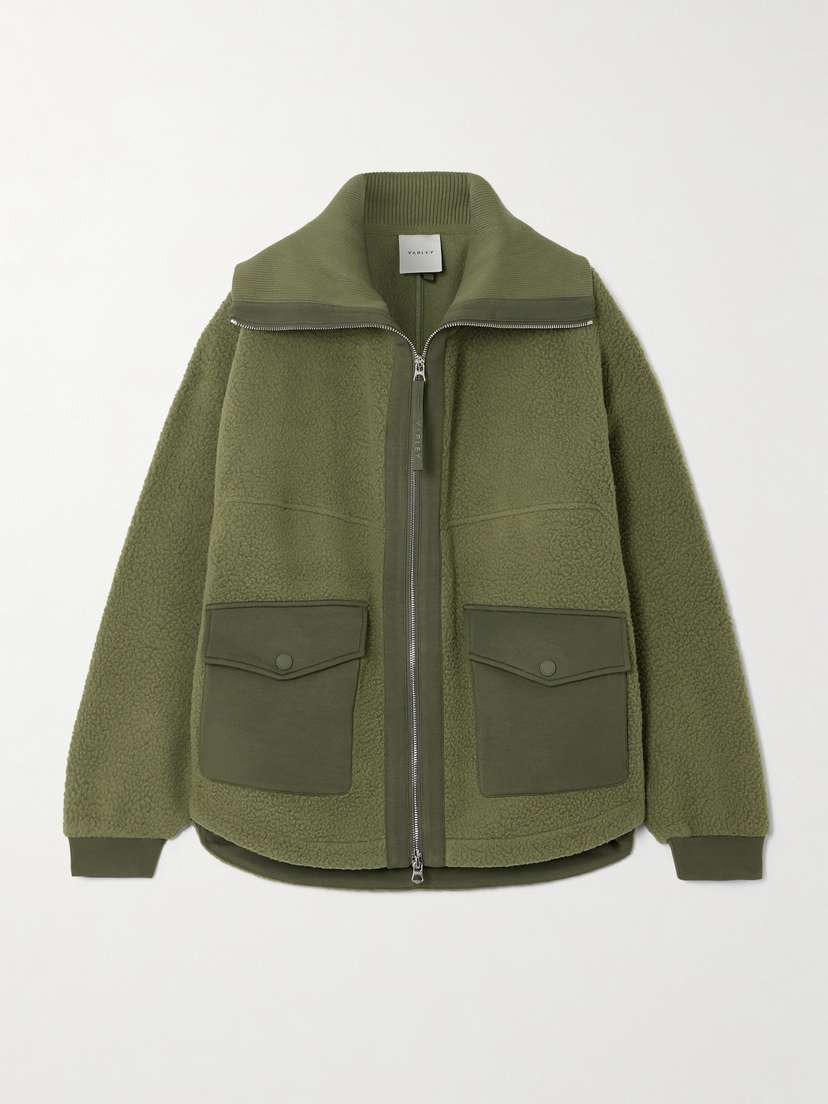 Varley Eleanor Oversized Jersey-trimmed Recycled-fleece Jacket - x large