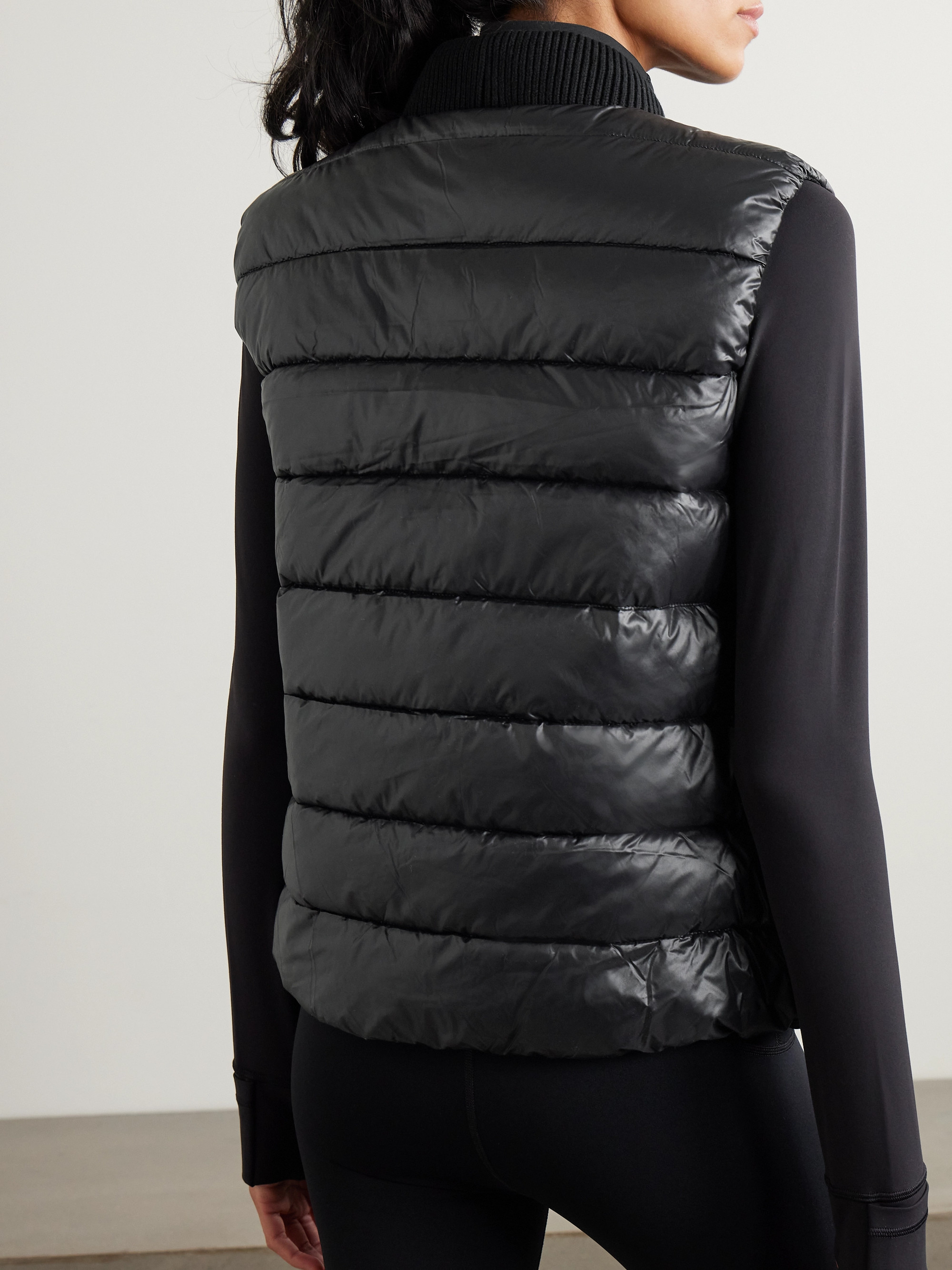 Varley Colwyn Combo ribbed-knit trimmed quilted shell vest