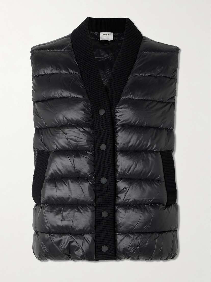 Varley Colwyn Combo Ribbed-knit Trimmed Quilted Shell Vest