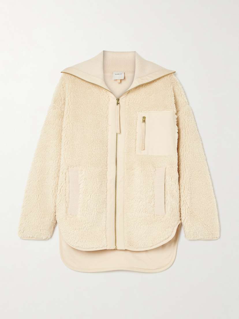 Varley Myla Twill-trimmed Faux Shearling Jacket