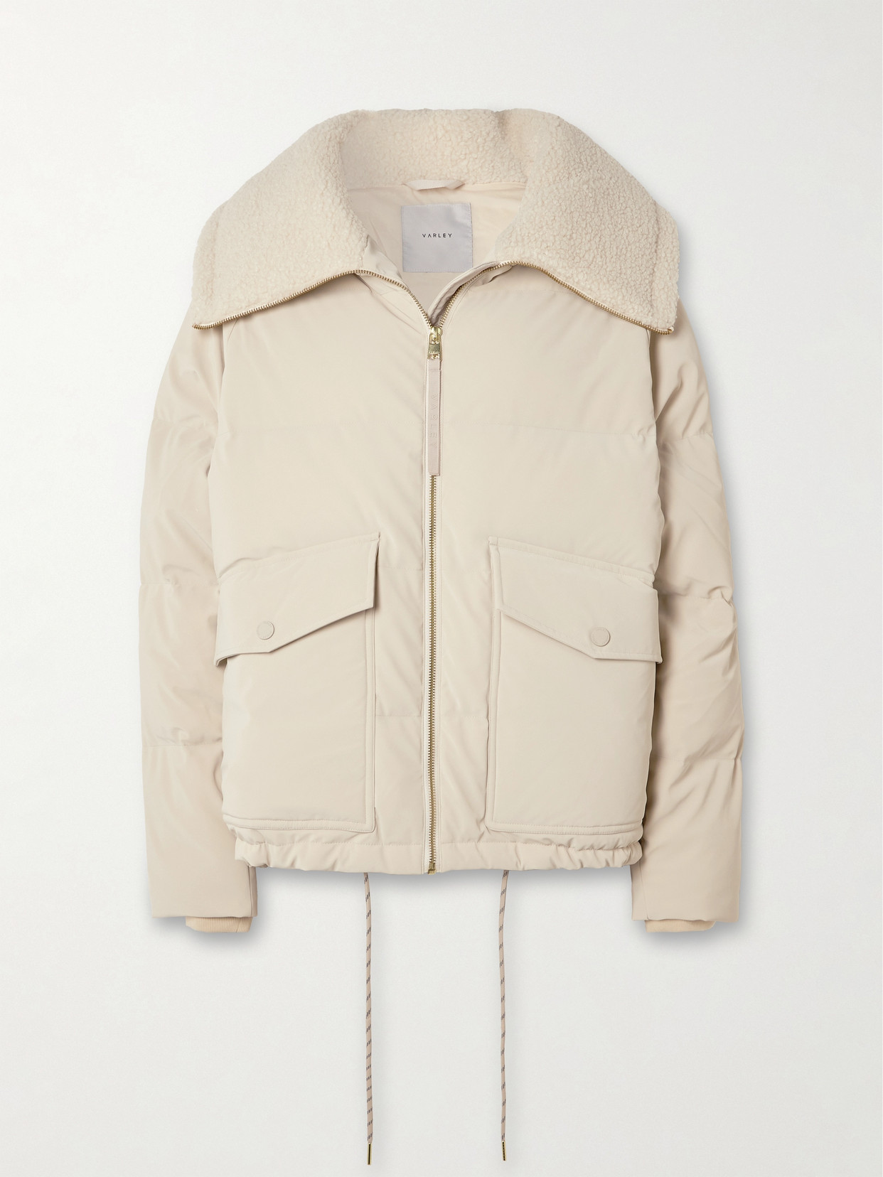 Varley - Roseville Faux Shearling-trimmed Faux Nubuck Down Jacket - Cream