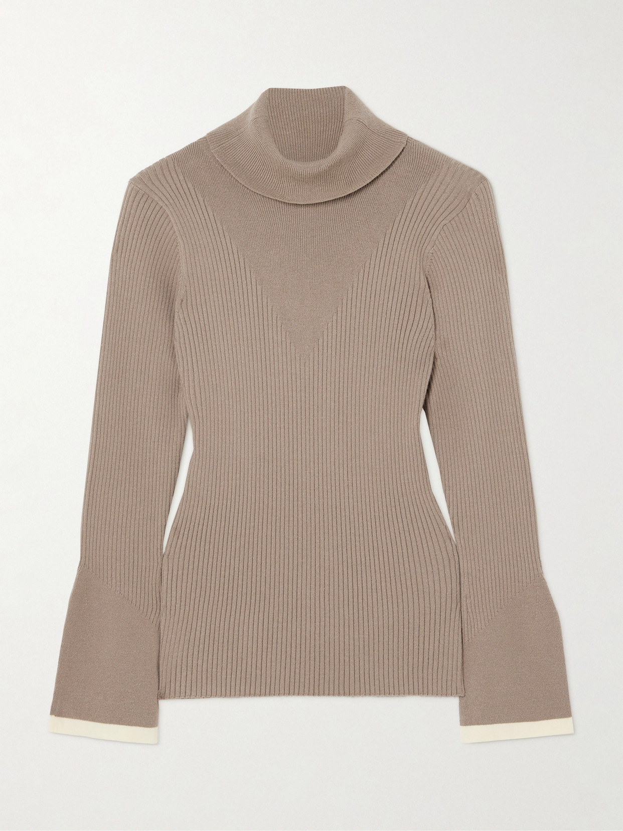 Varley - Ravena Ribbed-knit Turtleneck Top - Neutrals