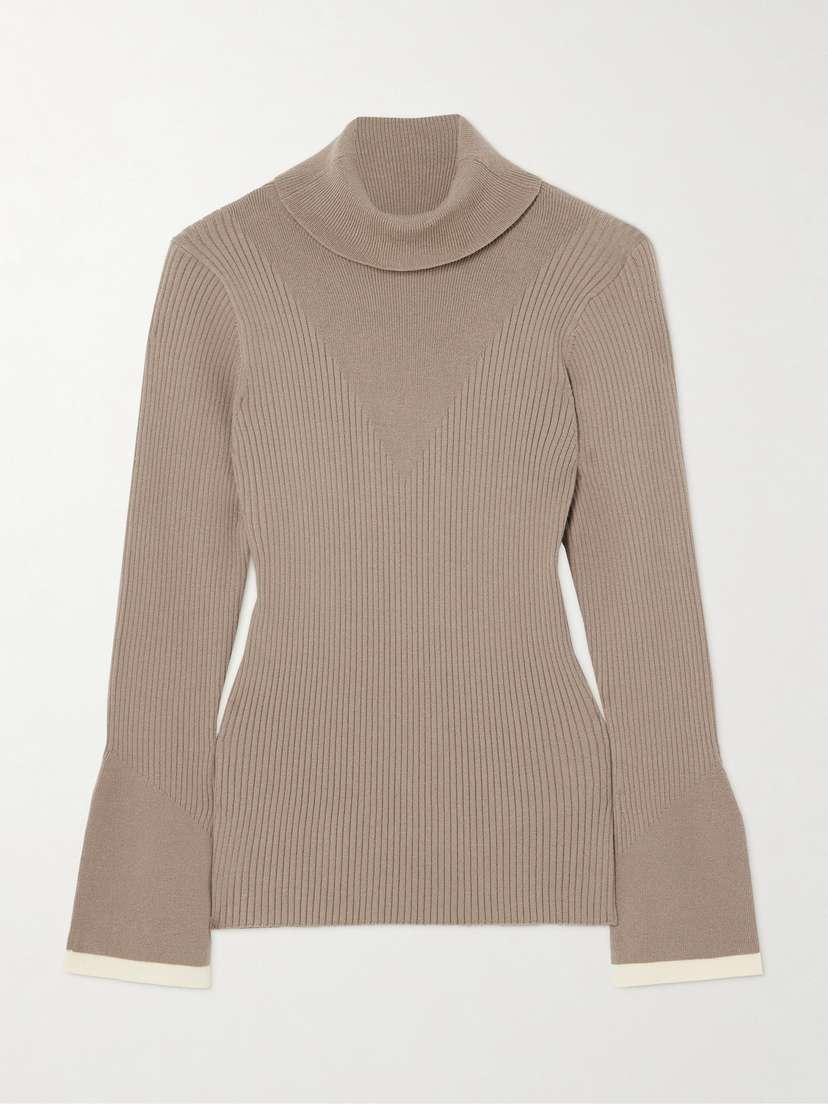 Varley Ravena Ribbed-knit Turtleneck Top