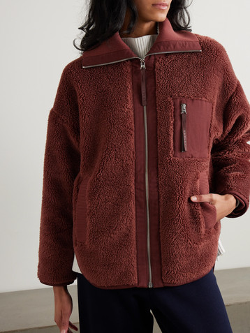Varley Myla twill-trimmed faux shearling jacket