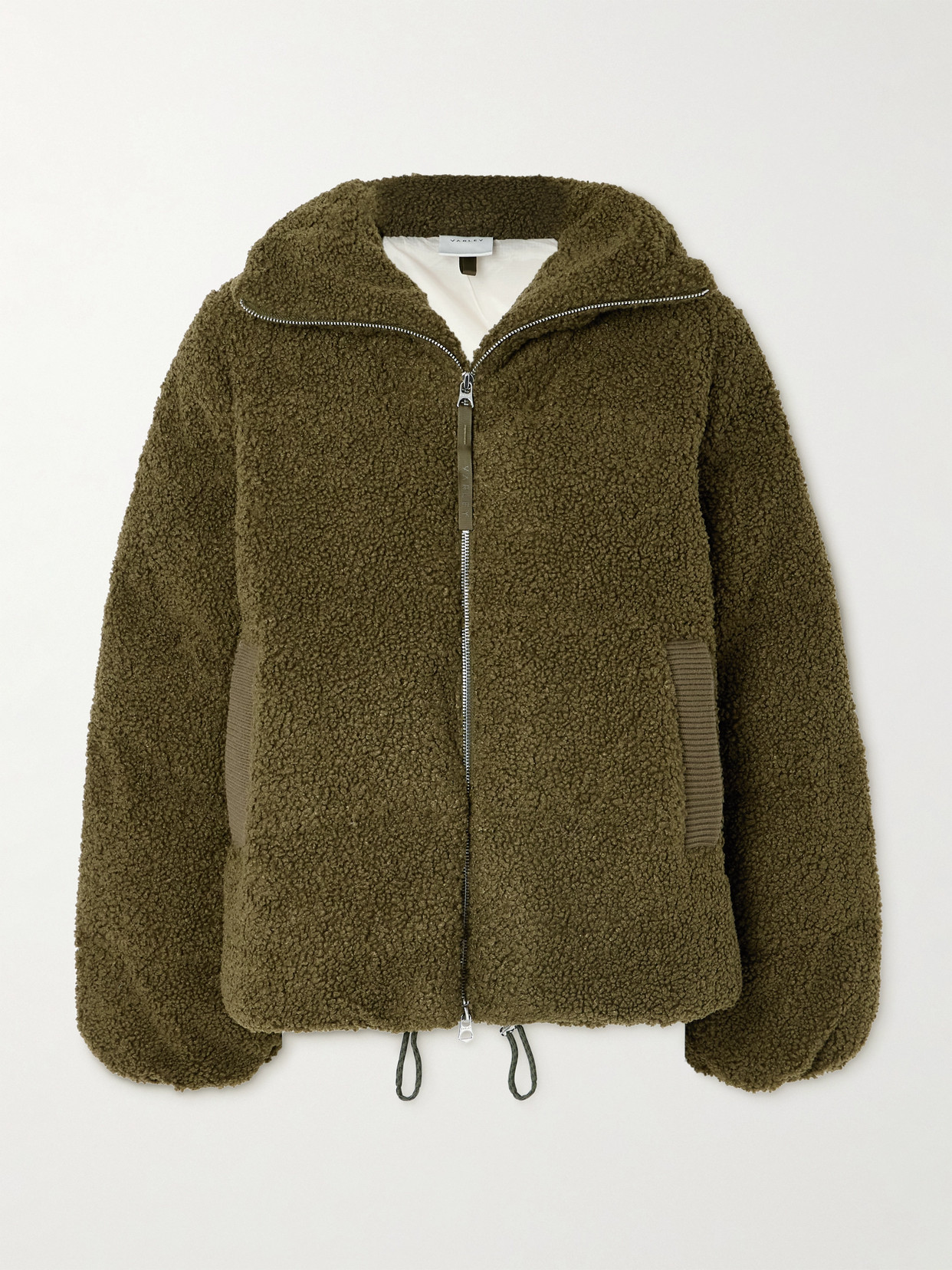 Varley Wilkins Oversized Quilted Padded Fleece Jacket In Green