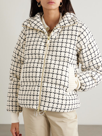 Varley Eugene checked padded wool-blend tweed jacket