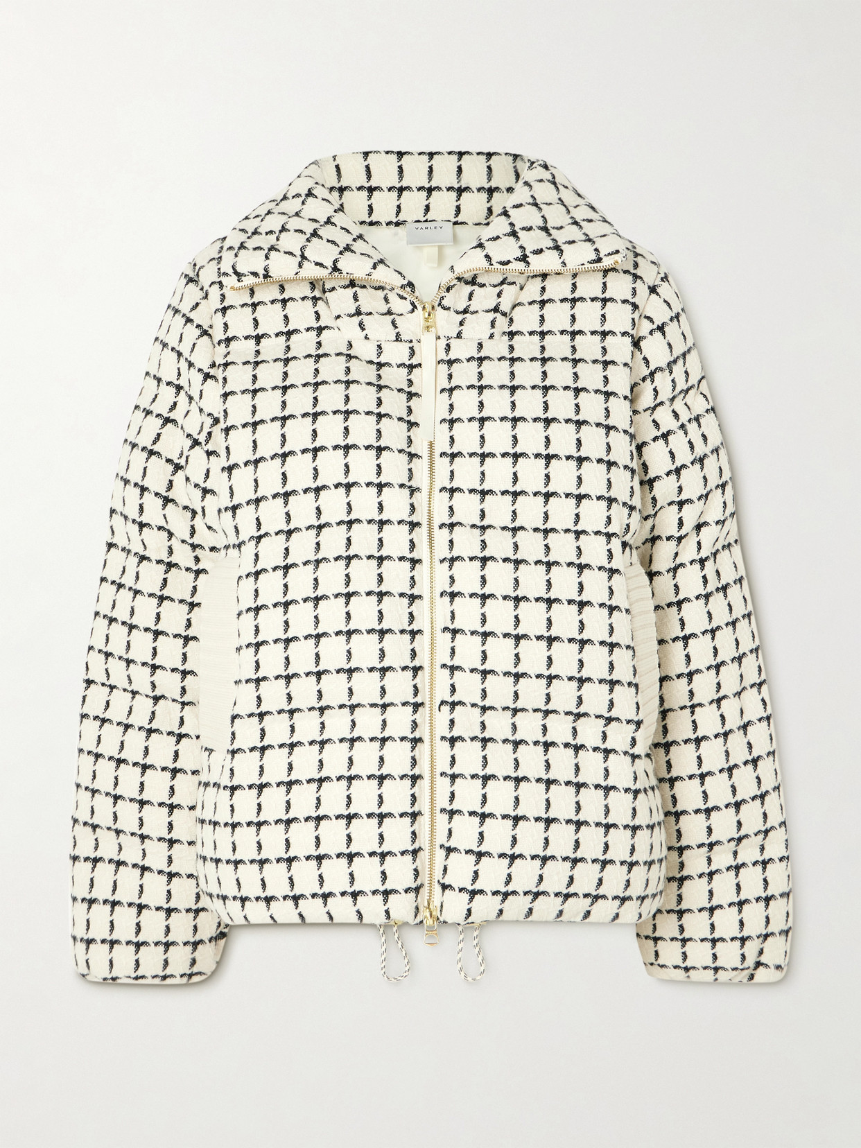 Varley Eugene Check Short Puffer Jacket In White