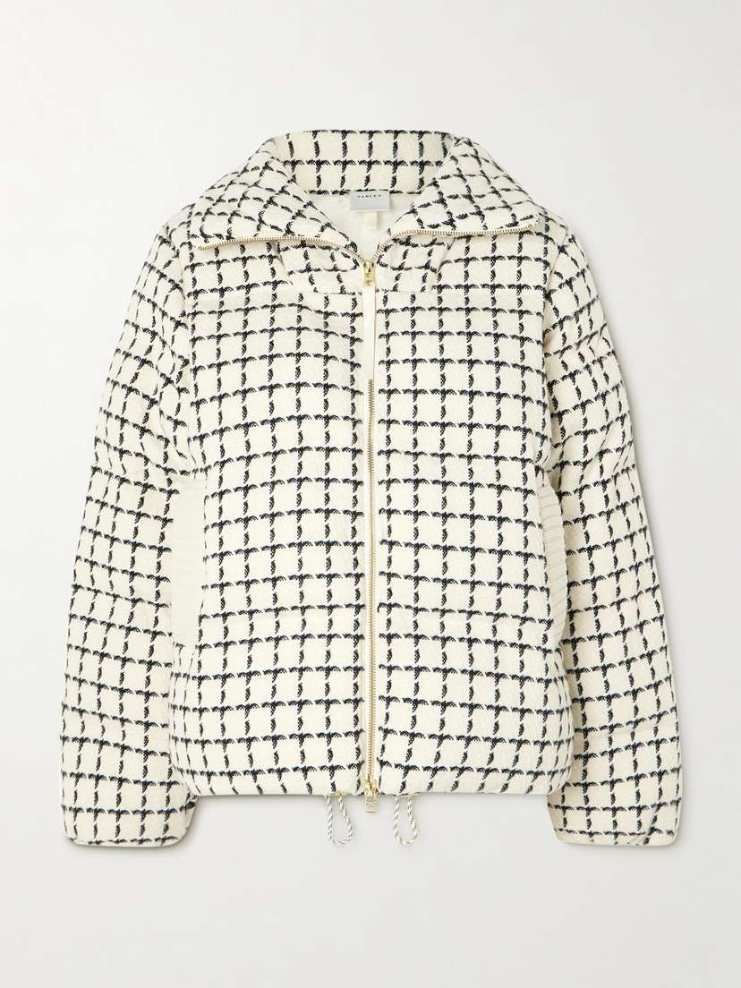 Varley Eugene Checked Padded Wool-blend Tweed Jacket