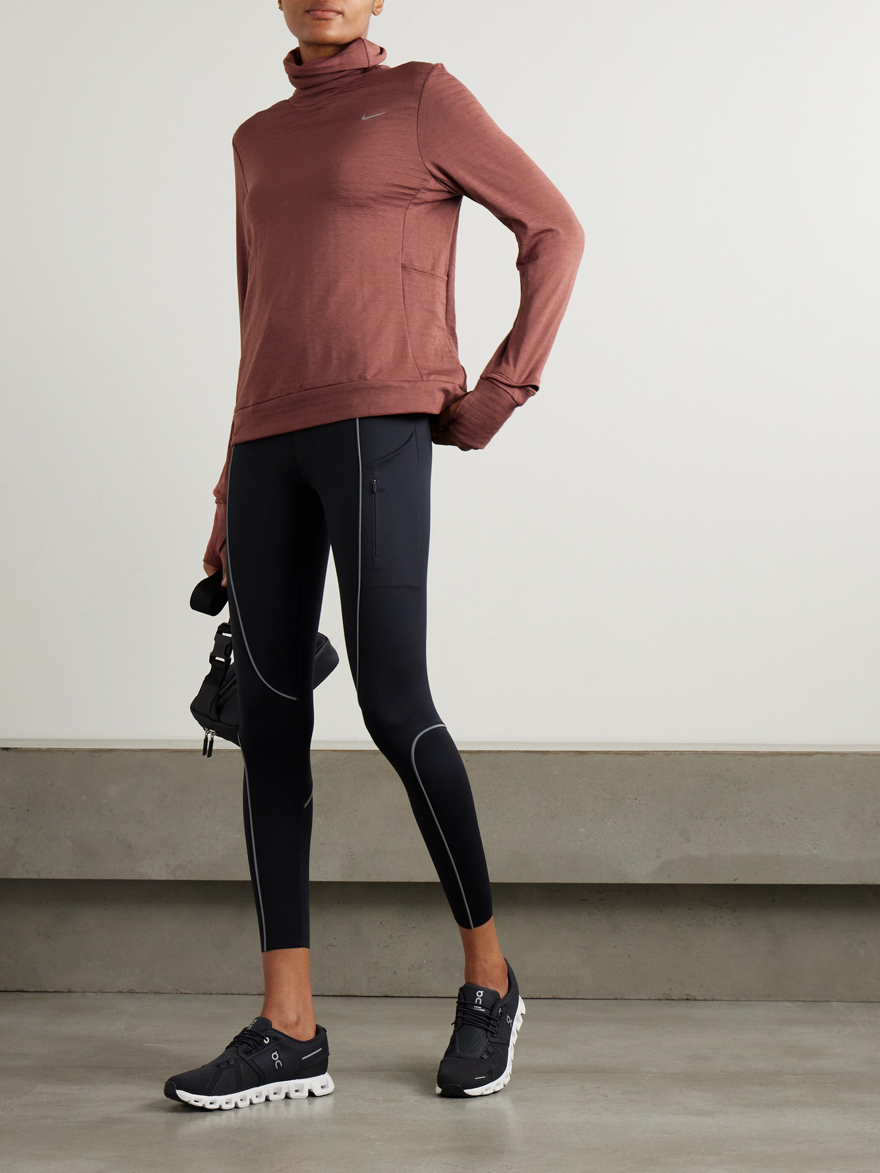 Nike Stretch-jersey Turtleneck Top In Red