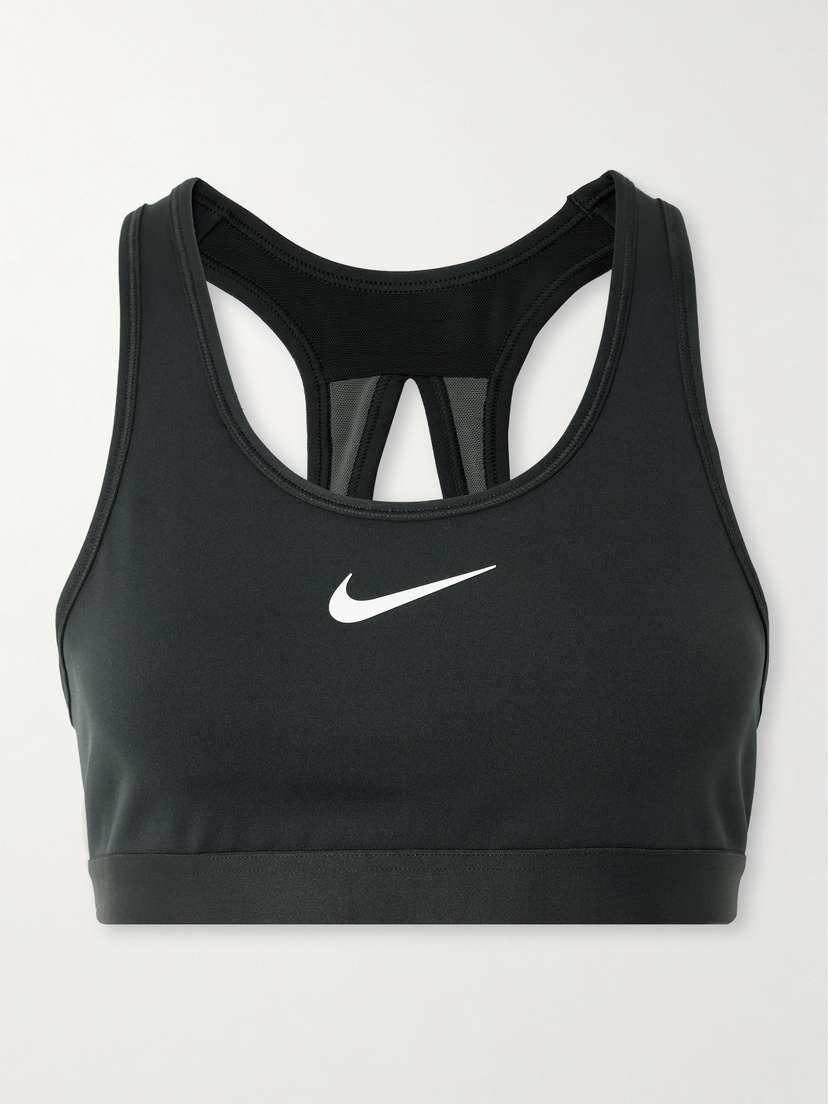 Nike Swoosh Mesh-trimmed Stretch Sports Bra