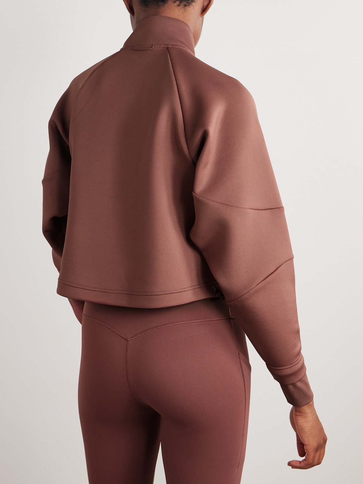 Nike Prima Cropped Dri-fit Half-zip Sweatshirt In Red