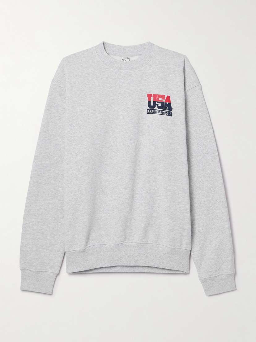 Sporty & Rich + Adidas Originals Printed Cotton-blend Jersey Sweatshirt