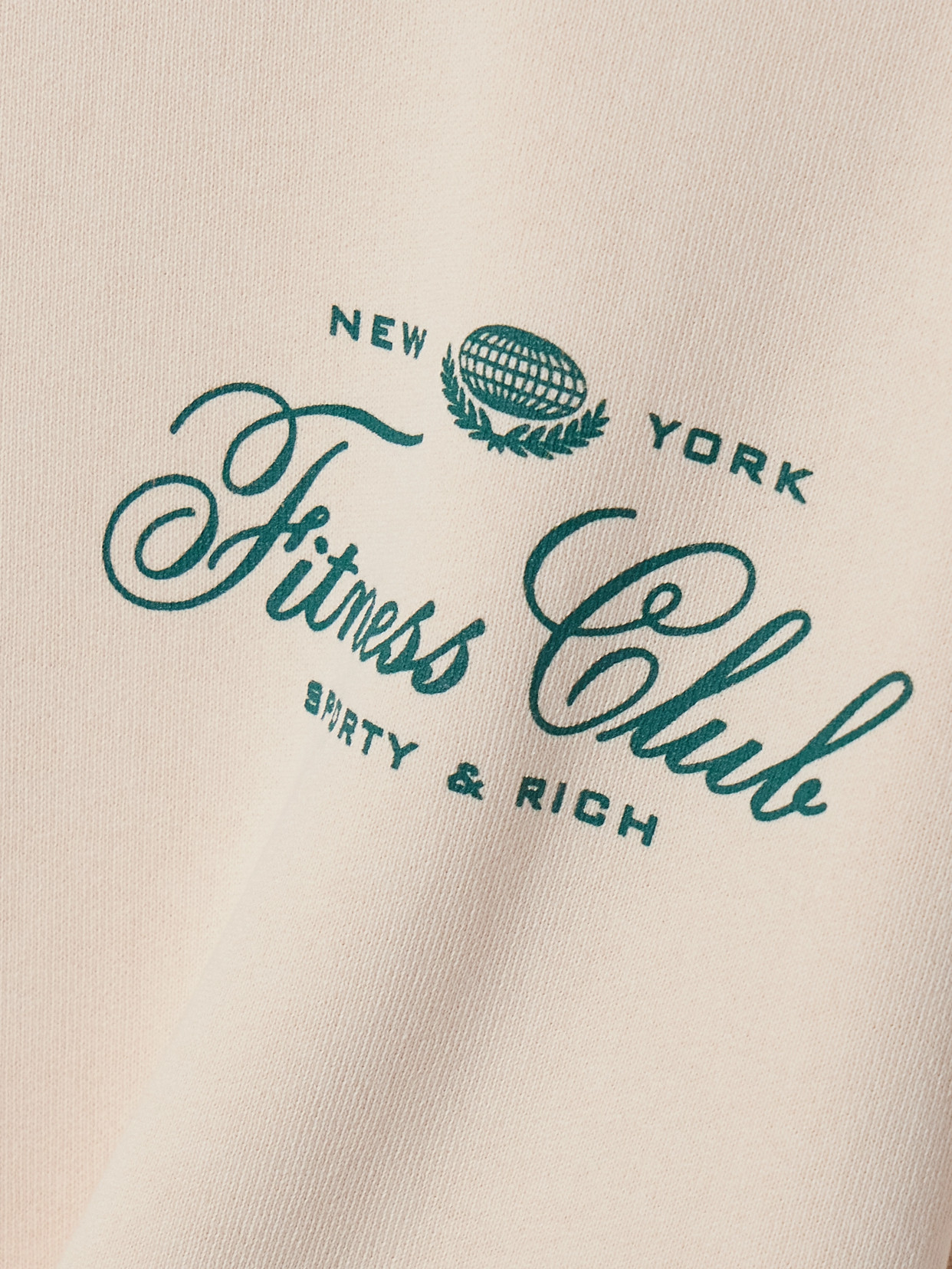 Sporty And Rich Fitness World Printed Cotton-jersey Sweatshirt In Cream