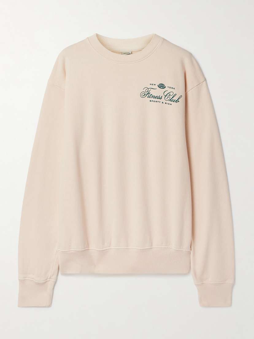Sporty & Rich Fitness World Printed Cotton-jersey Sweatshirt
