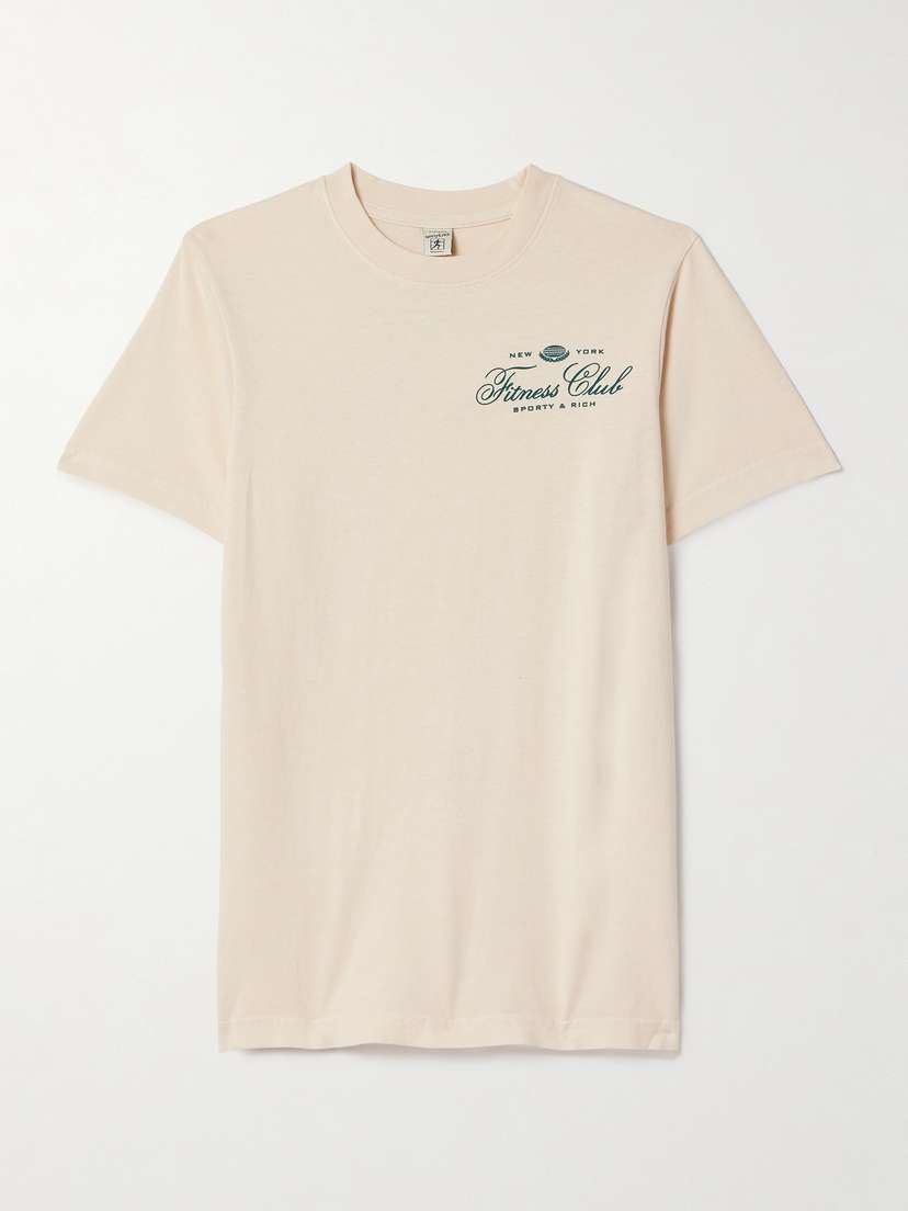 Sporty & Rich Fitness World Printed Cotton-jersey T-shirt