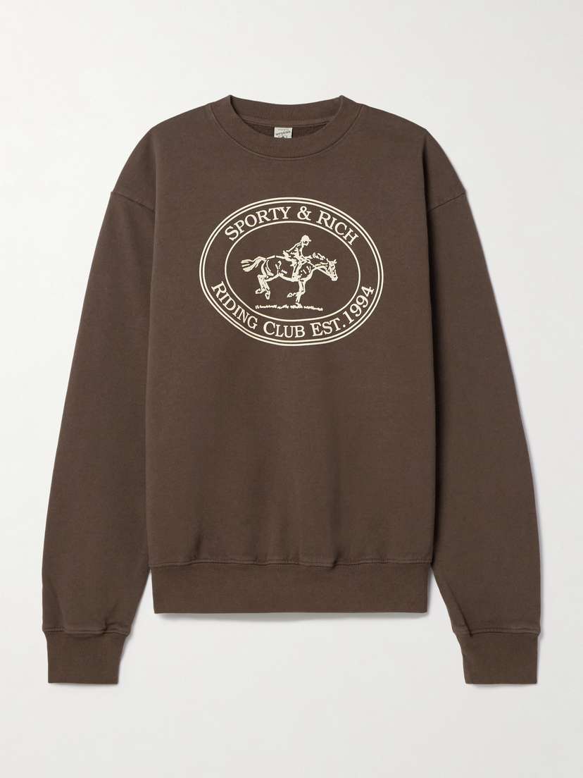 Sporty & Rich Printed Cotton-jersey Sweatshirt - x large