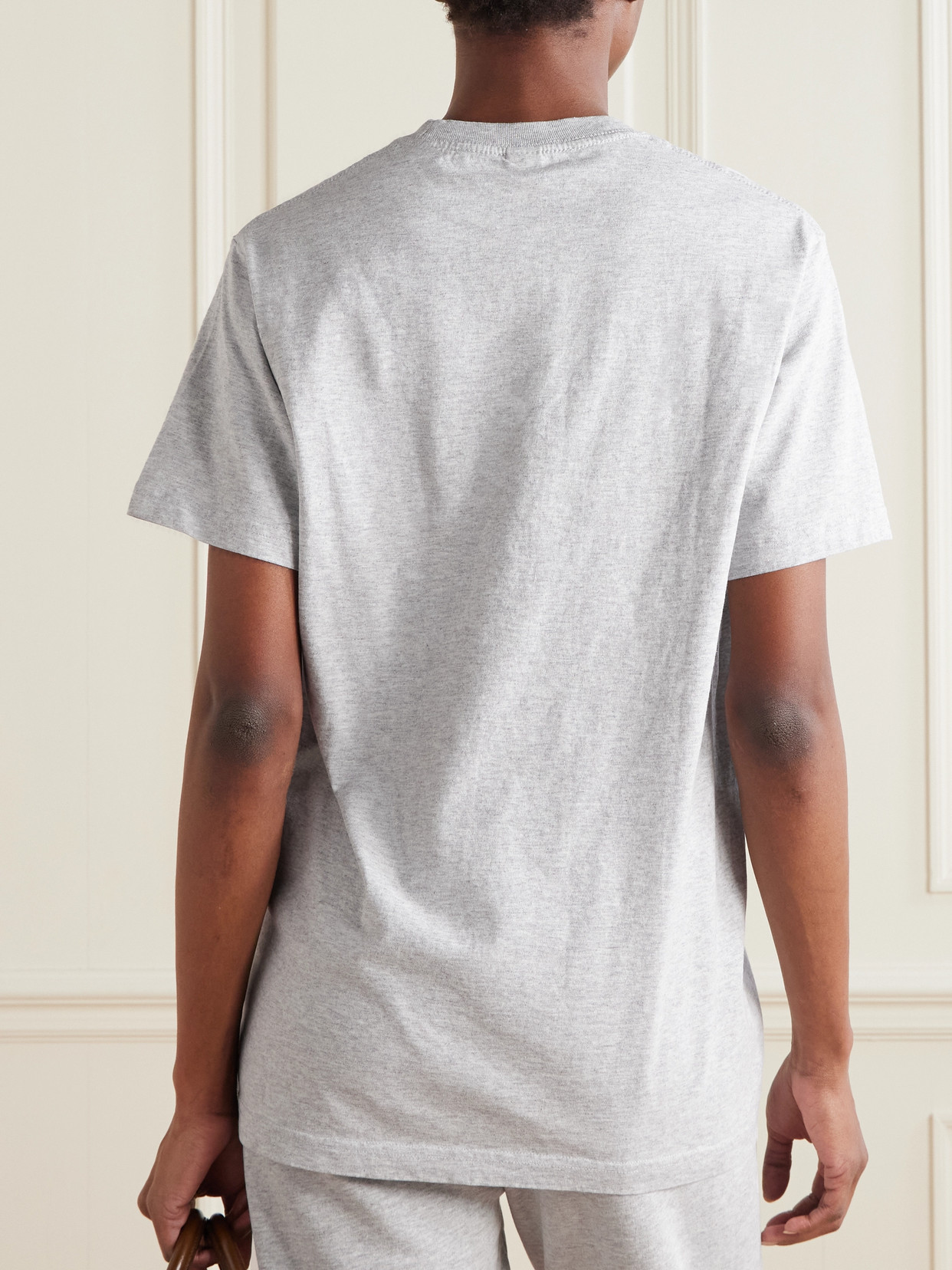 Sporty And Rich Ivy League Printed Cotton-blend Jersey T-shirt In Gray