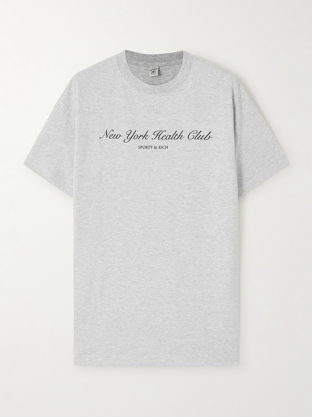 Sporty And Rich Ivy League Printed Cotton-blend Jersey T-shirt In Gray