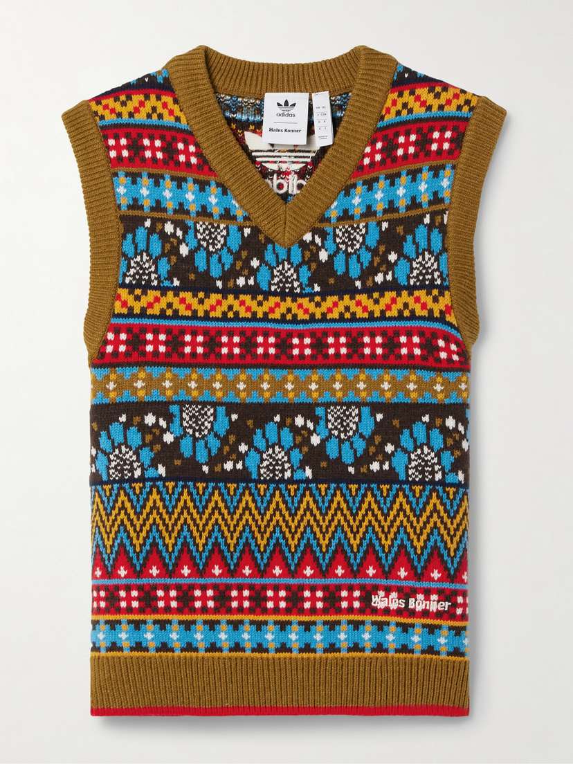 adidas Originals + Wales Bonner Embroidered Jacquard-knit Vest