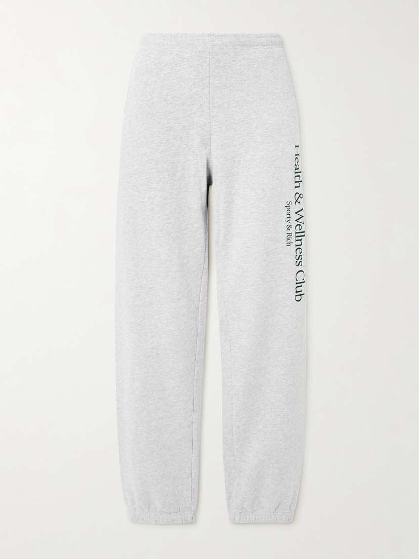 Sporty & Rich Printed Cotton-blend Jersey Tapered Track Pants