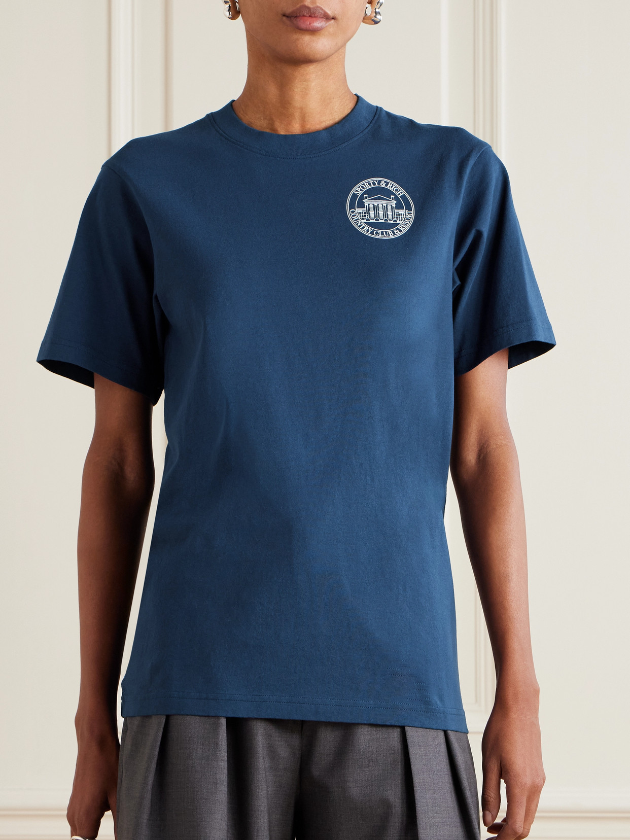 SPORTY AND RICH VENDOME RESORT PRINTED COTTON-JERSEY T-SHIRT