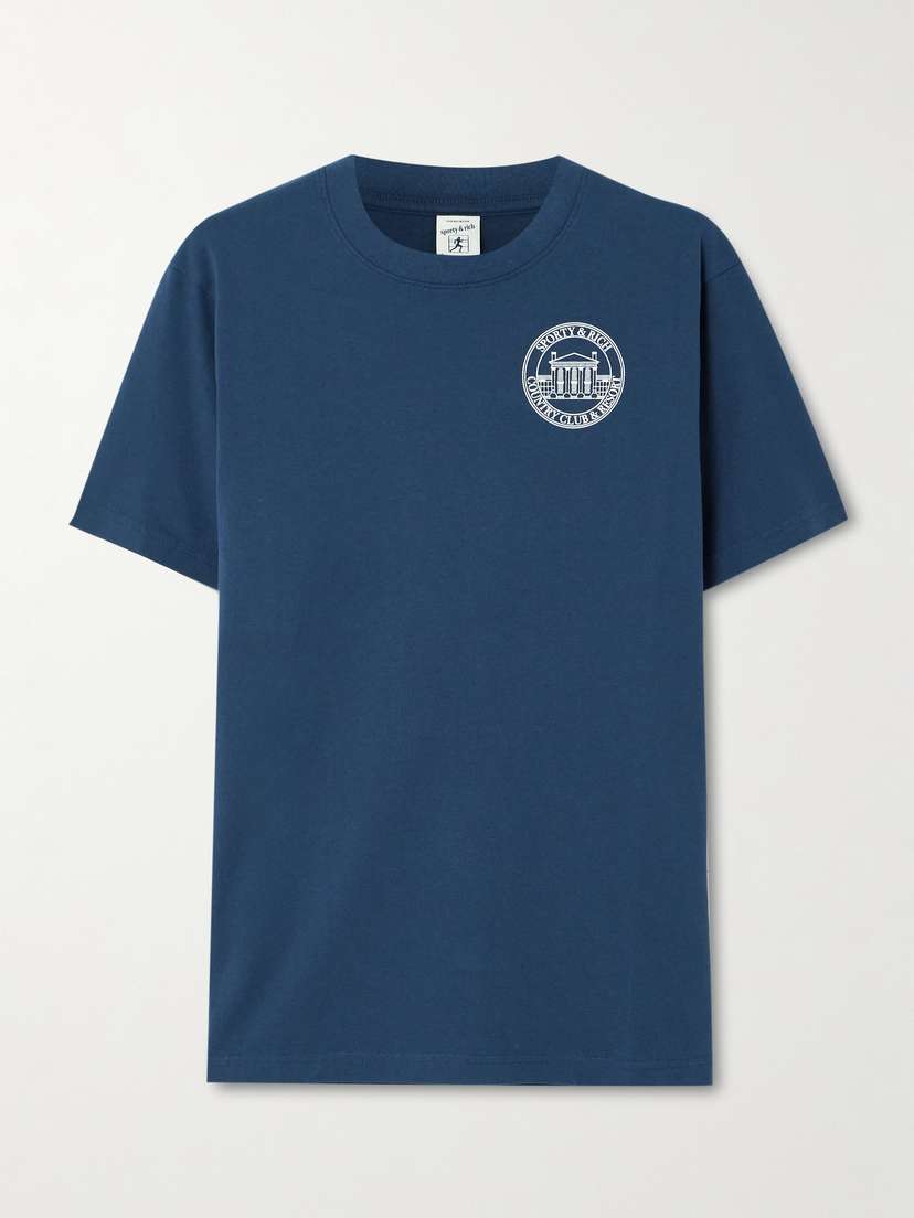 Sporty & Rich Vendome Resort Printed Cotton-jersey T-shirt