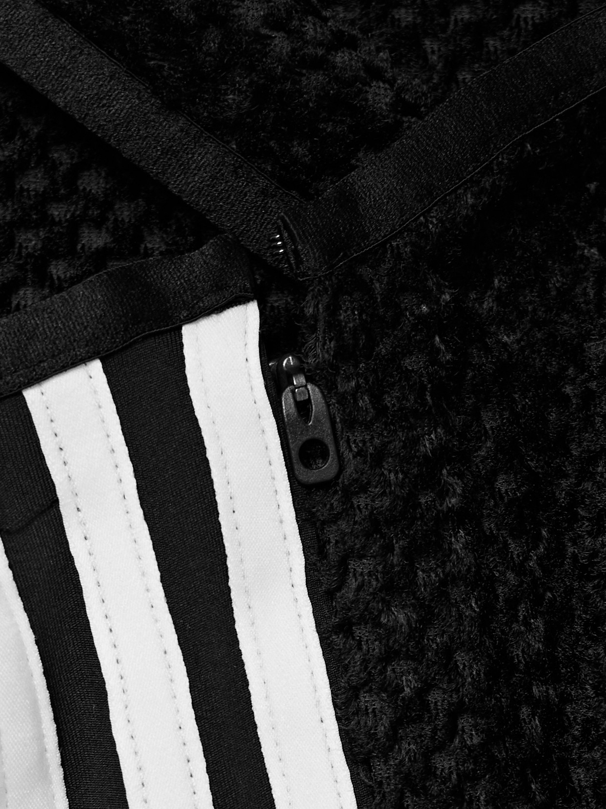 Adidas Originals + Y-3 Asymmetric Striped Stretch Jersey-trimmed Brushed Recycled-mesh Tank In Black