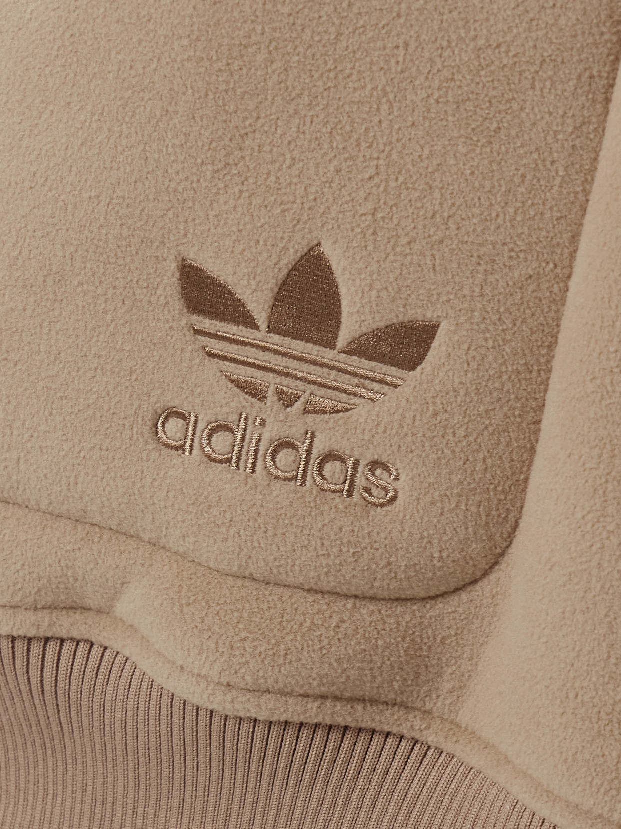 Adidas Originals + Wales Bonner Embroidered Two-tone Recycled-fleece Jacket In Brown