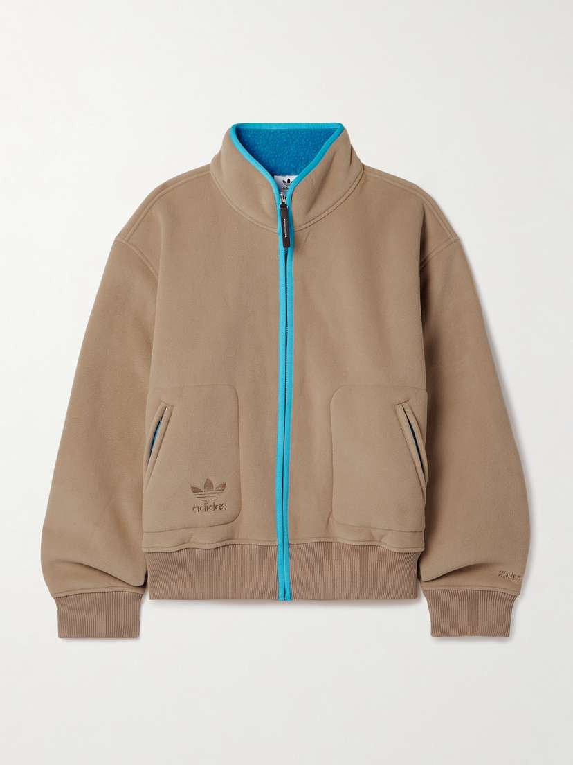 adidas Originals + Wales Bonner Embroidered Two-tone Recycled-fleece Jacket