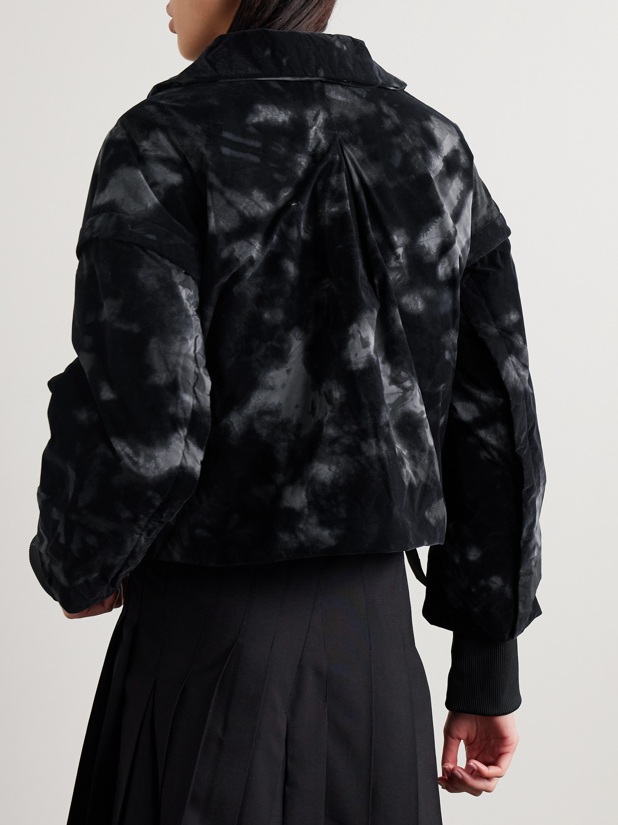 + Y-3 Cropped Padded Flocked Jacket