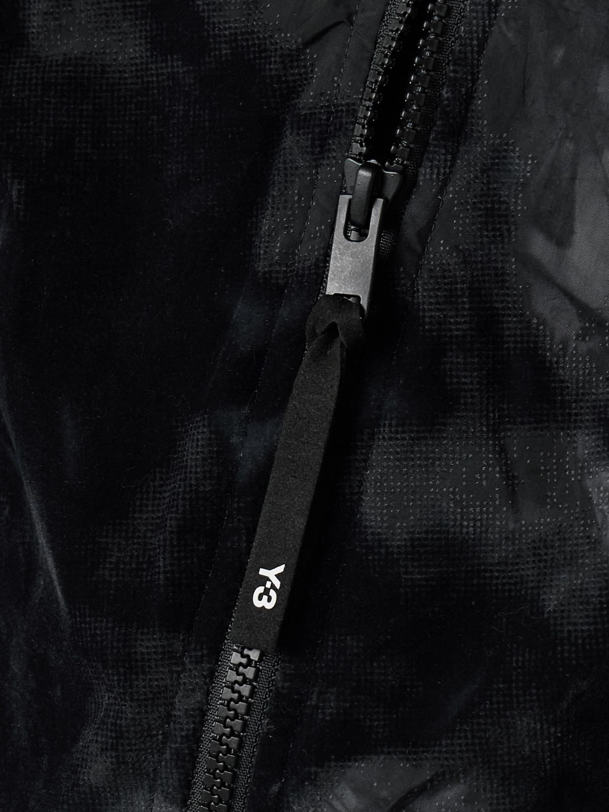 + Y-3 Cropped Padded Flocked Jacket