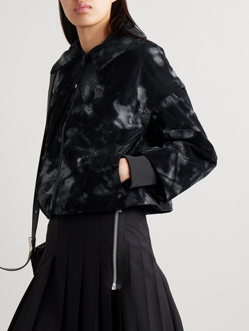 adidas Originals + Y-3 cropped padded flocked shell jacket
