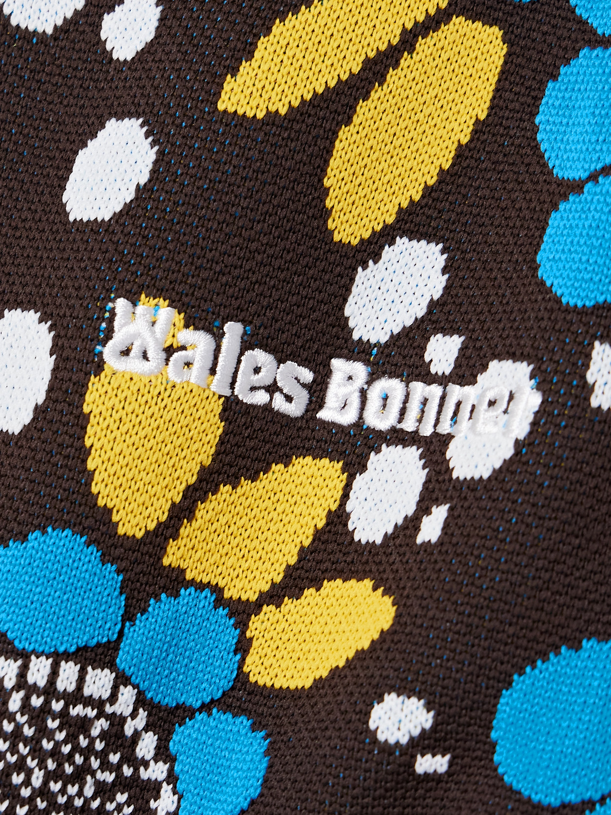 Adidas Originals + Wales Bonner Jacquard-knit Polo Shirt In Blue