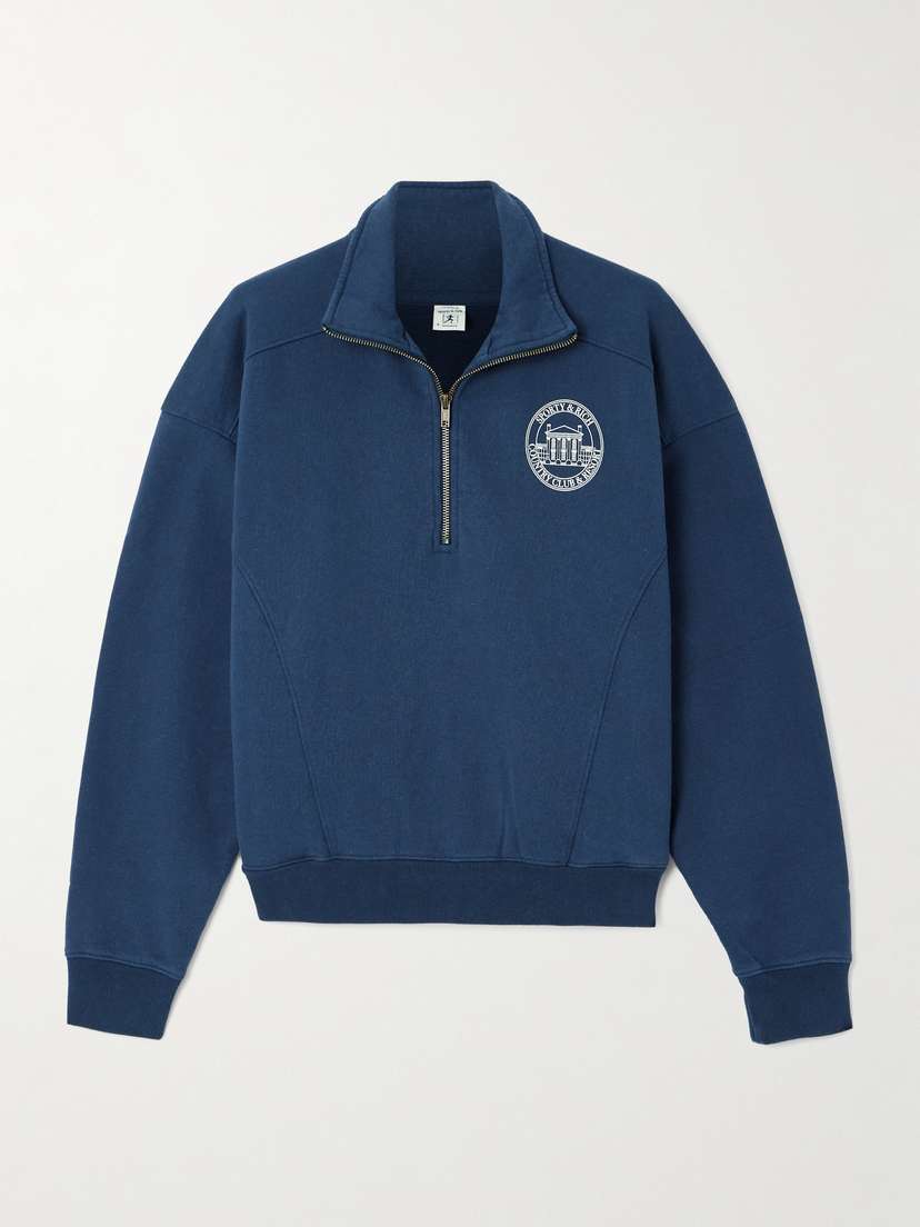 Sporty & Rich Printed Cotton-jersey Turtleneck Sweatshirt