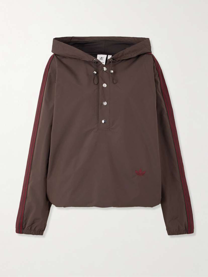 adidas Originals + Wales Bonner Hooded Embroidered Striped Shell Jacket