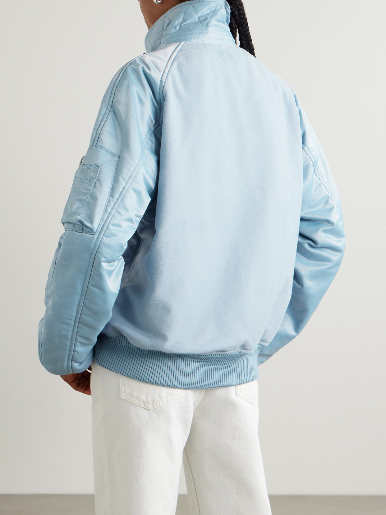 + Y-3 Sateen And Flannel Bomber Jacket