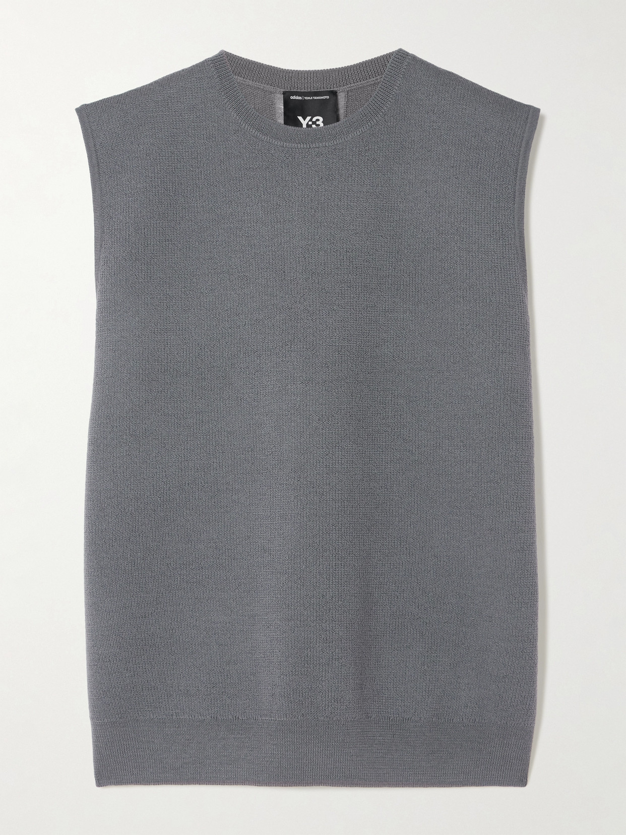 Adidas Originals + Y-3 Frayed Wool Waistcoat In Grey