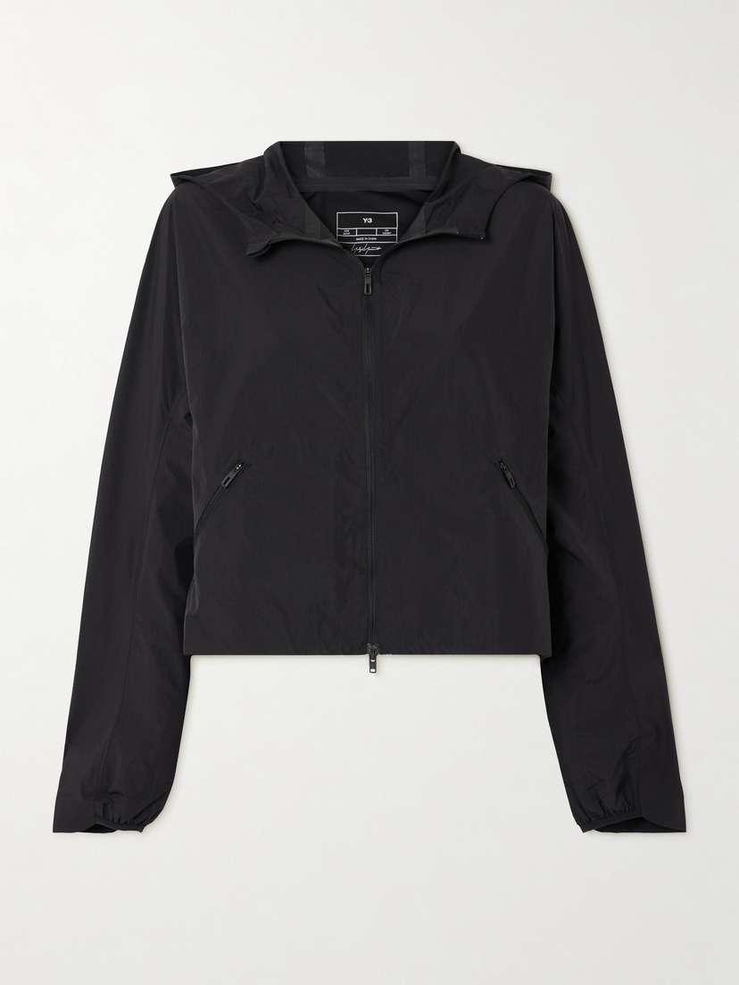 adidas Originals + Y-3 Cropped Printed Shell Hooded Jacket