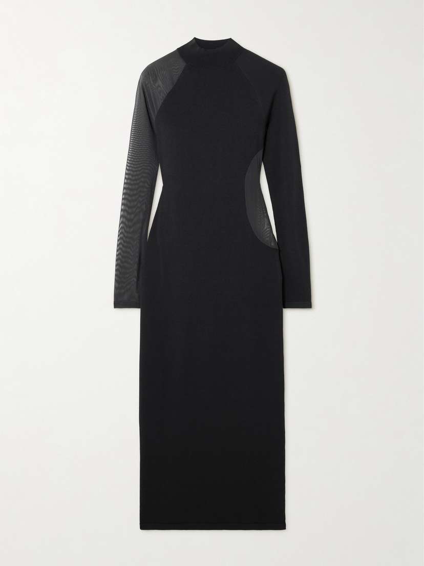 adidas Originals + Y-3 Recycled Mesh-trimmed Stretch-jersey Maxi Dress