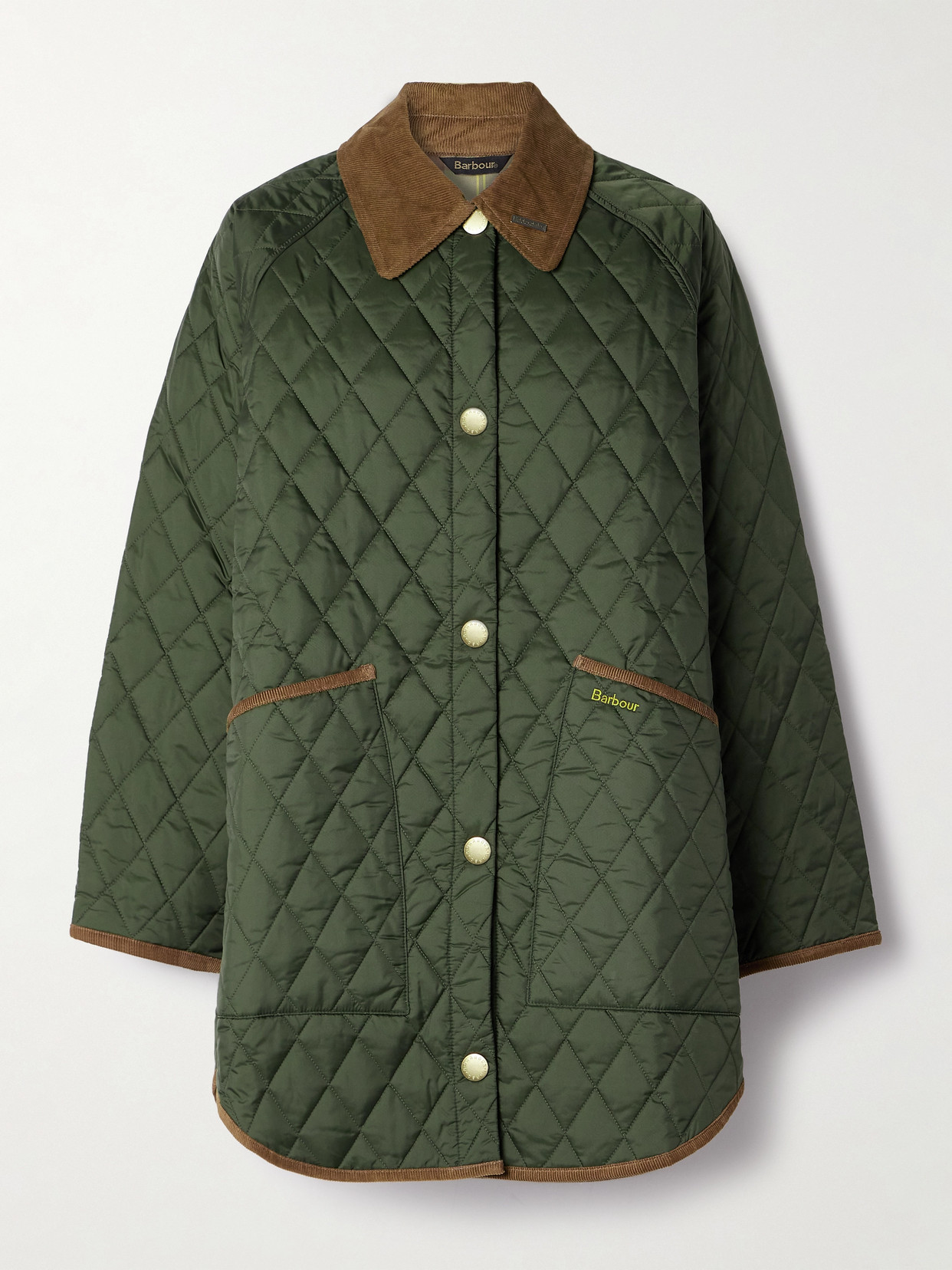 Barbour - Liddesdale Cotton Corduroy-trimmed Padded Quilted Shell Jacket - Green