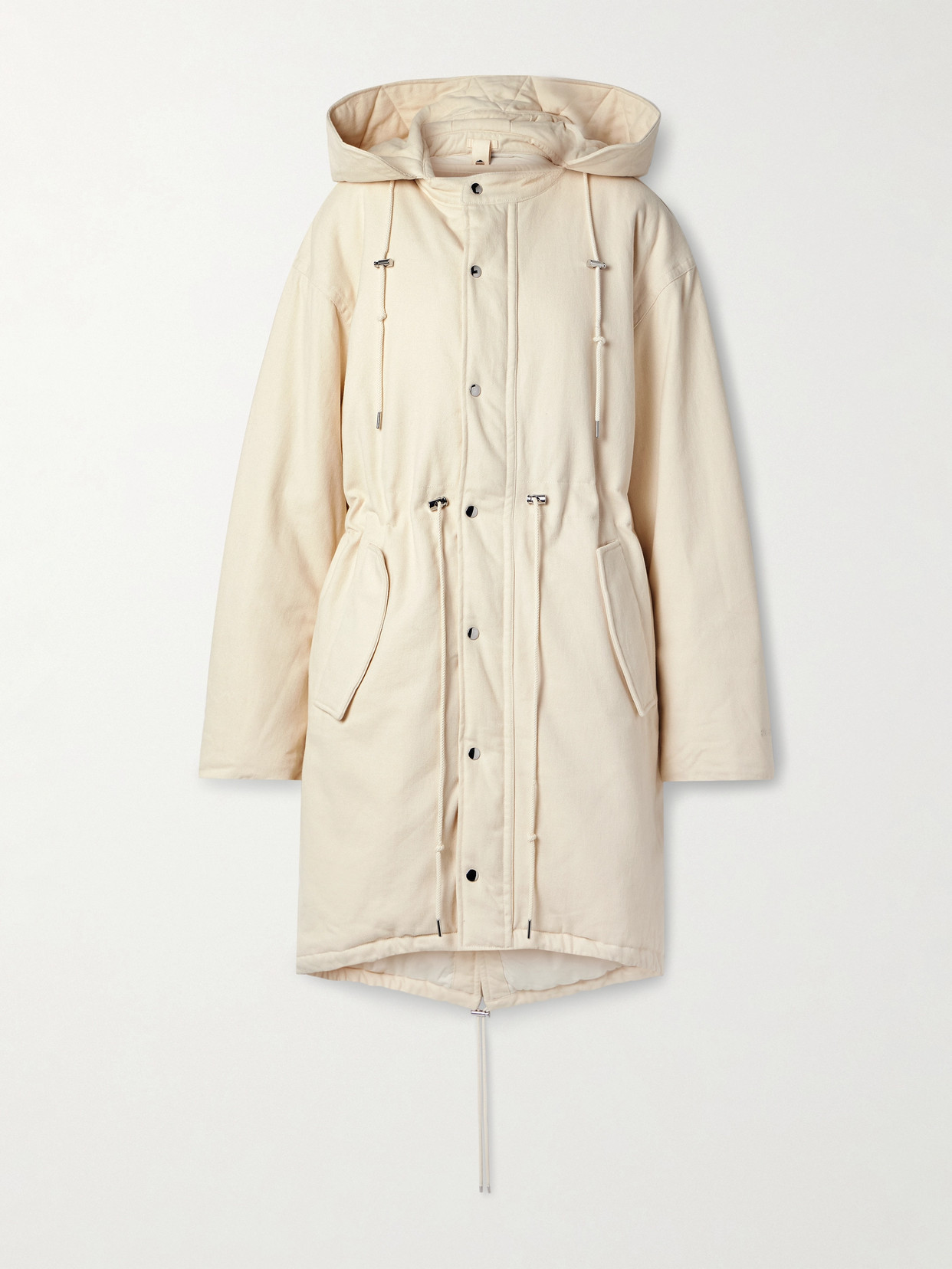 Adidas Originals + Wales Bonner Coach Hooded Embroidered Brushed Recycled-twill Coat In Cream