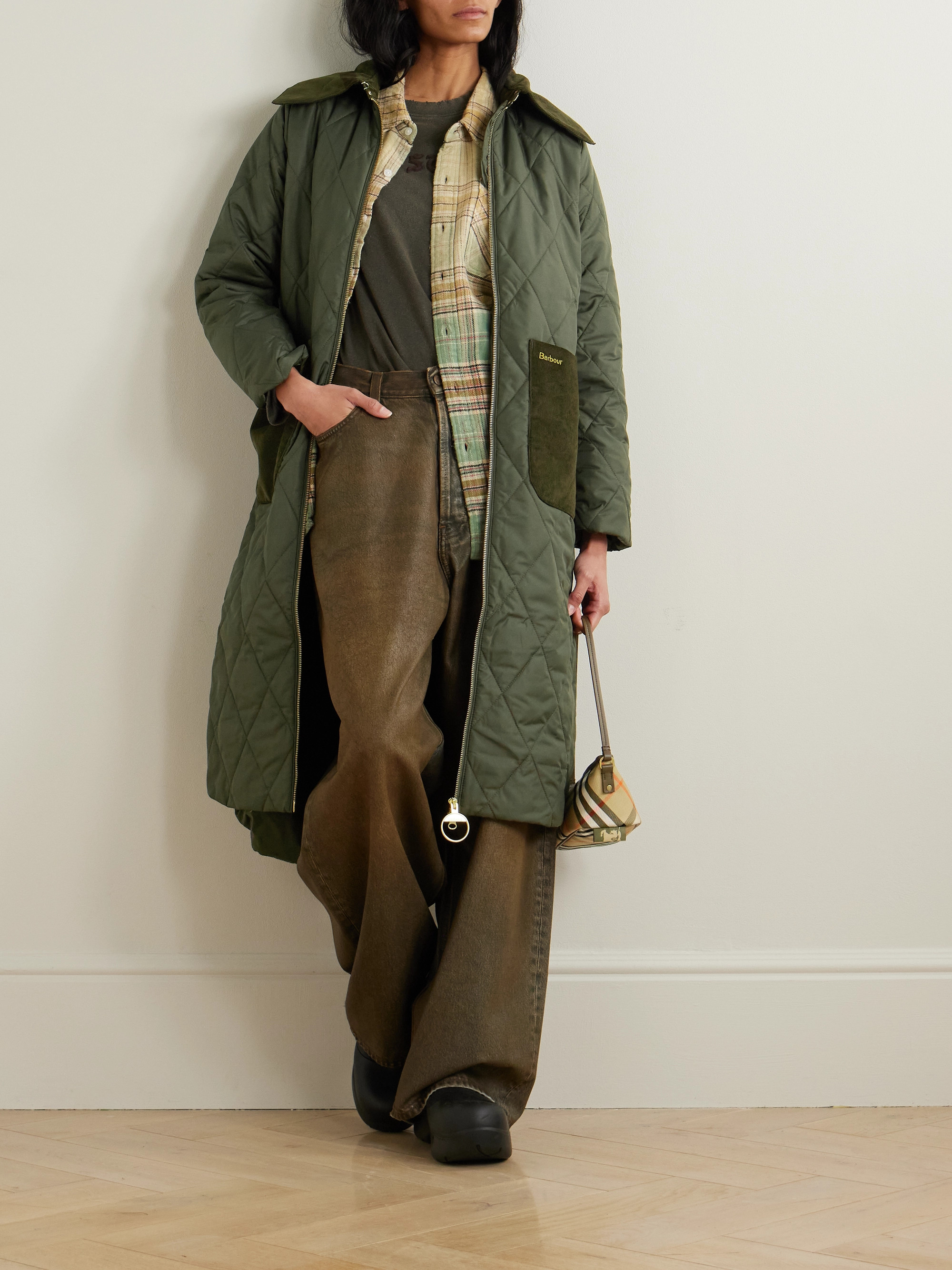 BARBOUR - Malton corduroy-trimmed quilted padded shell coat | Plush
