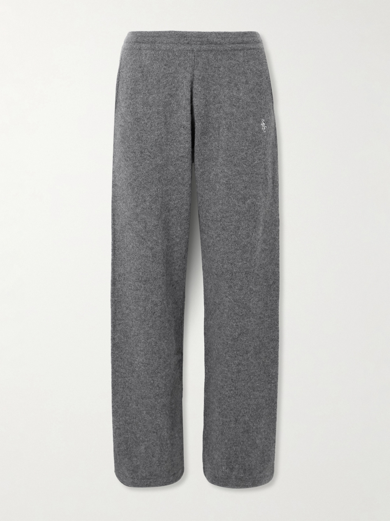 Sporty And Rich Ivy League Cashmere And Wool-blend Wide-leg Pants In Gray