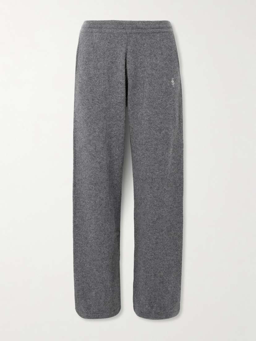 Sporty & Rich Ivy League Cashmere And Wool-blend Wide-leg Pants