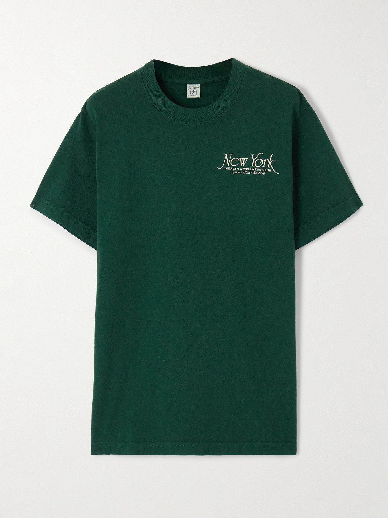 Sporty & Rich - Ny 94 Printed Cotton-jersey T-shirt - Green