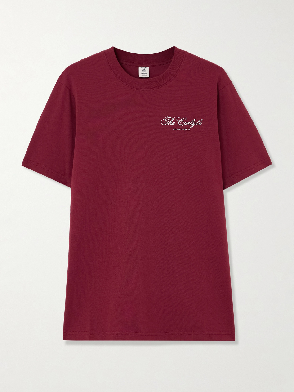 Sporty And Rich Sporty & Rich X The Carlyle Hotel Graphic T-shirt In Burgundy