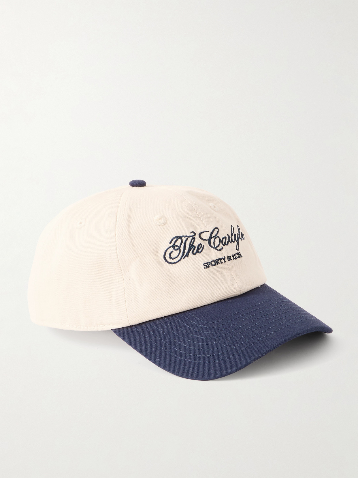 Sporty And Rich + Carlyle Embroidered Cotton-twill Baseball Cap In White