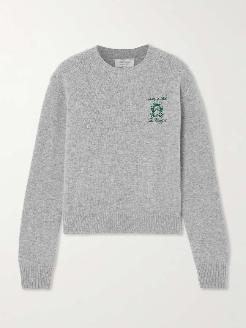 Sporty & Rich + The Carlyle Embroidered Cashmere And Wool-blend Sweater - x large