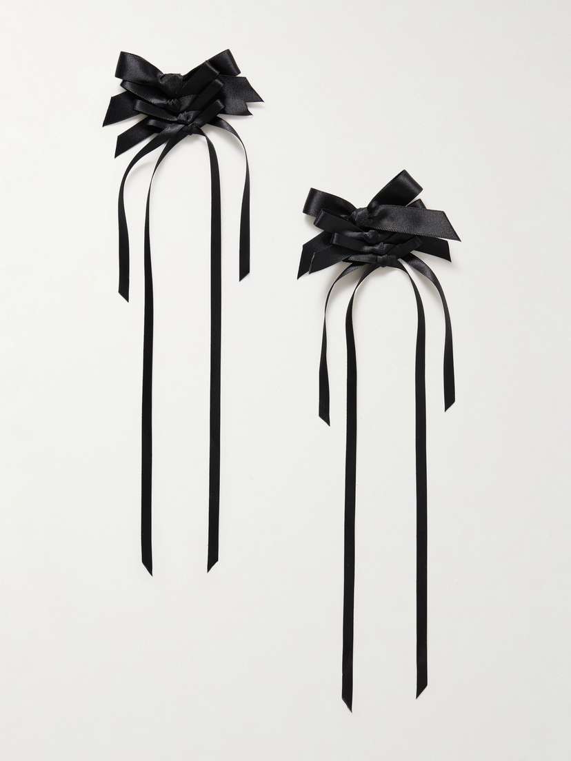 Simone Rocha Rosette Bow Satin Earrings