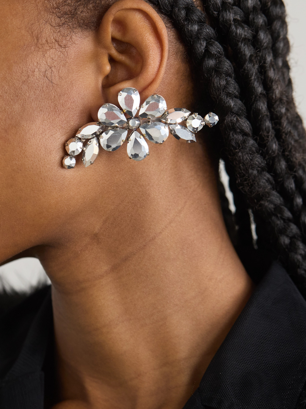 Simone Rocha Silver-tone Crystal Earrings In Silver